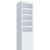 Brievenbus unit Monolith for Five in Wit met RVS inwerpklep