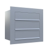 Ingebouwde brievenbus Como for Three in grijs metallic