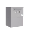 Pakketbrievenbus Kiel met plat dak - maat M in Agaatgrijs | Verwijdering vanaf de achterkant -  vrijstaand