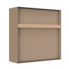 Oxford wandbrievenbus in beige met houten handvat