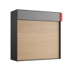 Wandbrievenbus Lathi in grijs met houten decorfront