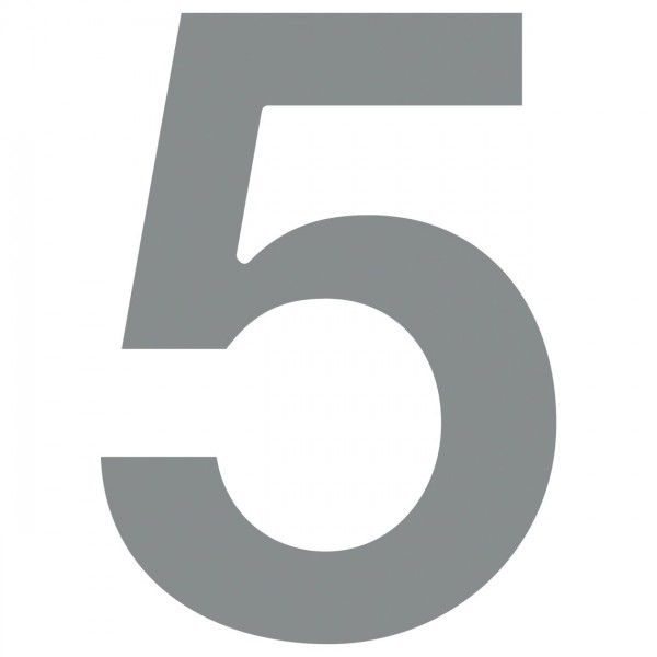 huisnummer ''5'' Grijs Mettallic