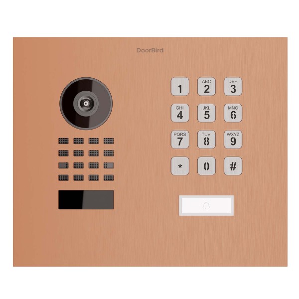 Inbouwdeurintercom Smart-IN WideScope Doorbird D1101KH mit Keypad module met Bronzen uitstraling