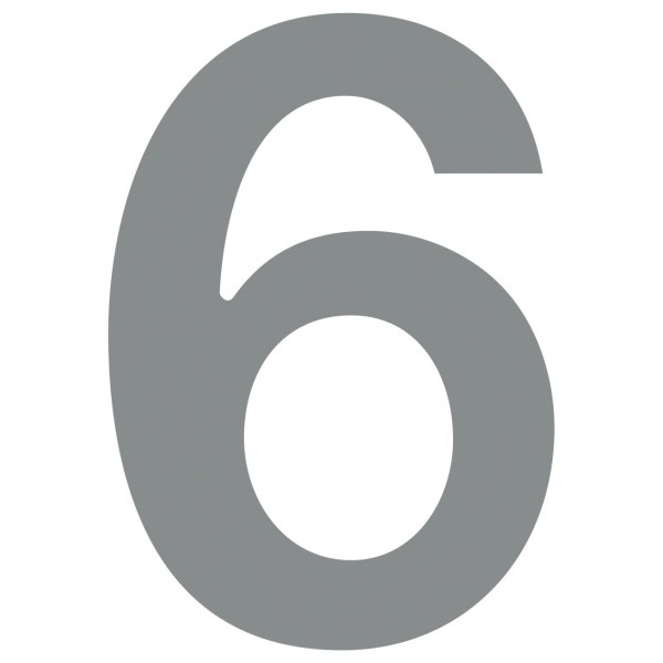 huisnummer ''6'' Grijs Mettallic