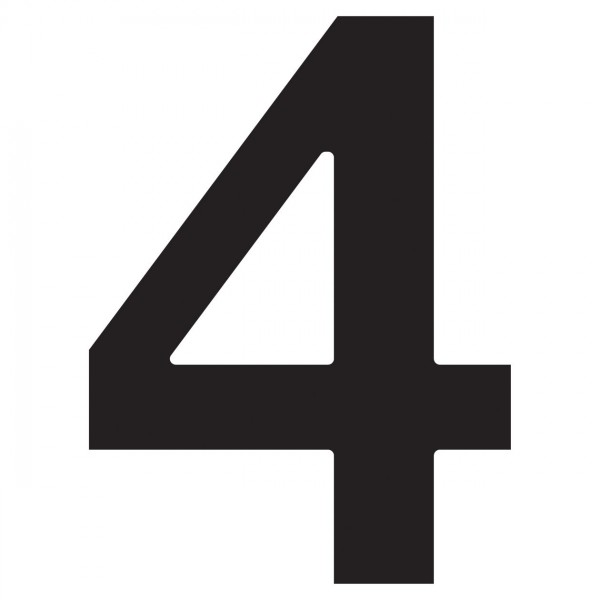 huisnummer ''4'' Zwart
