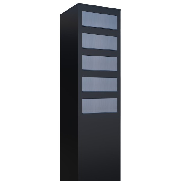 Postkastsysteem Monolith for Five Zwart met RVS inwerpklep