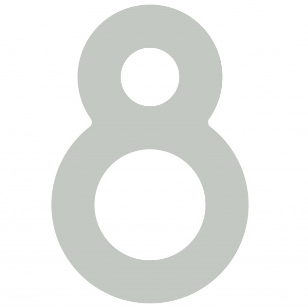 Huisnummer ''8'' Lichtgrijs