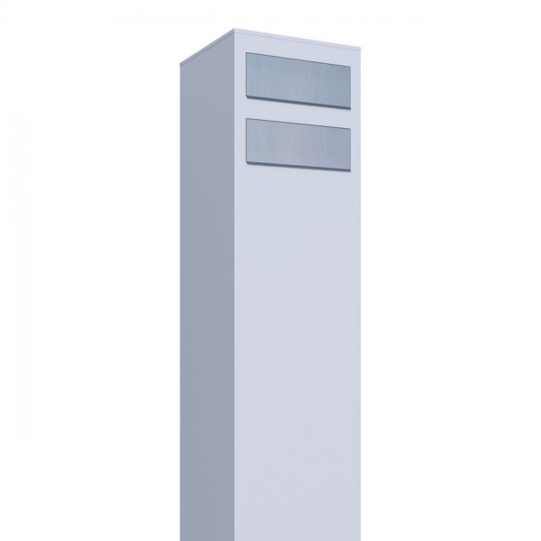 Postkastsysteem Monolith voor twee Wit met RVS inwerpklep