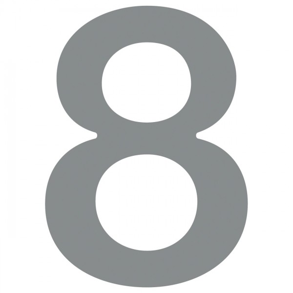 huisnummer ''8'' Grijs Mettallic