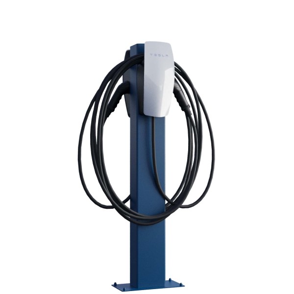 Tesla laadpaal VoltStand for Two met bodemplaat in blauw