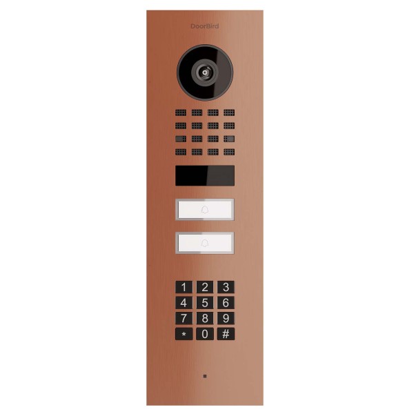 Inbouwdeurintercom Smart-IN for Two Doorbird D1102KV met Keypad module met Bronzen uitstraling