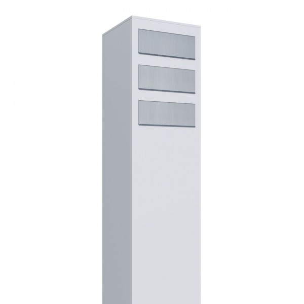 Postkastsysteem Monolith voor drie Wit met RVS inwerpklep