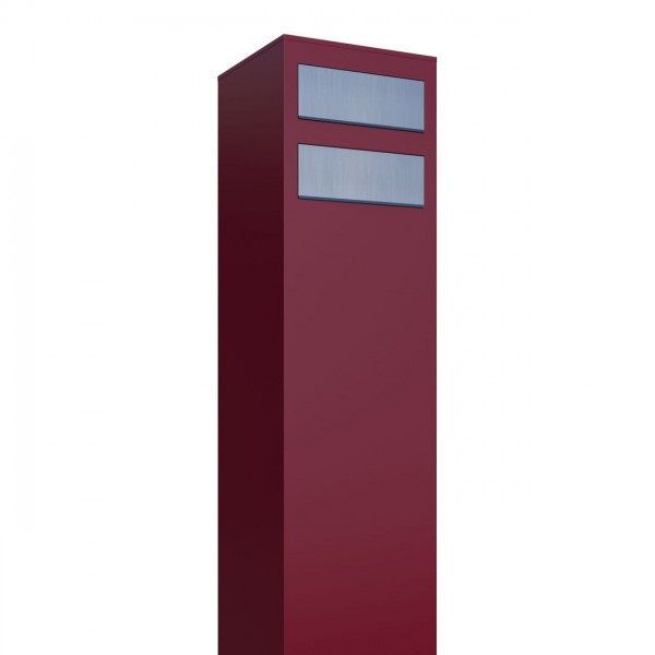 Postkastsysteem Monolith voor twee Rood met RVS inwerpklep