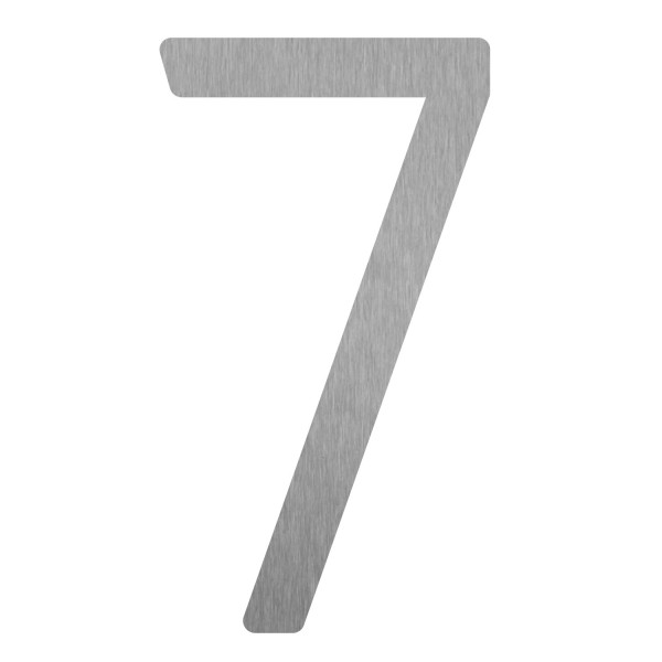 Modern huisnummer "7" - 200 mm gemaakt van Okerbruin staal