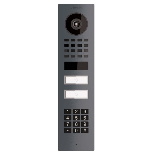 Opbouwdeurintercom Smart-ON for Two Doorbird D1102KV met Keypad module in antraciet