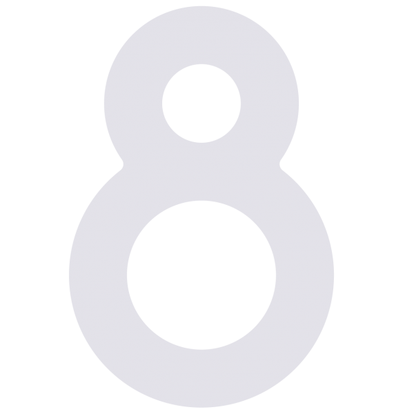 Huisnummer ''8'' Wit