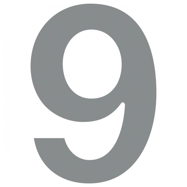 huisnummer ''9'' Grijs Mettallic