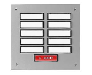 Meervoudige deurbel met dubbele rij voor 6-12 wooneenheden en lichtschakelaar, Inbouw