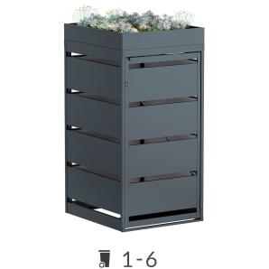 Vuilnisbak doos Egon met plantendak - 120 liter